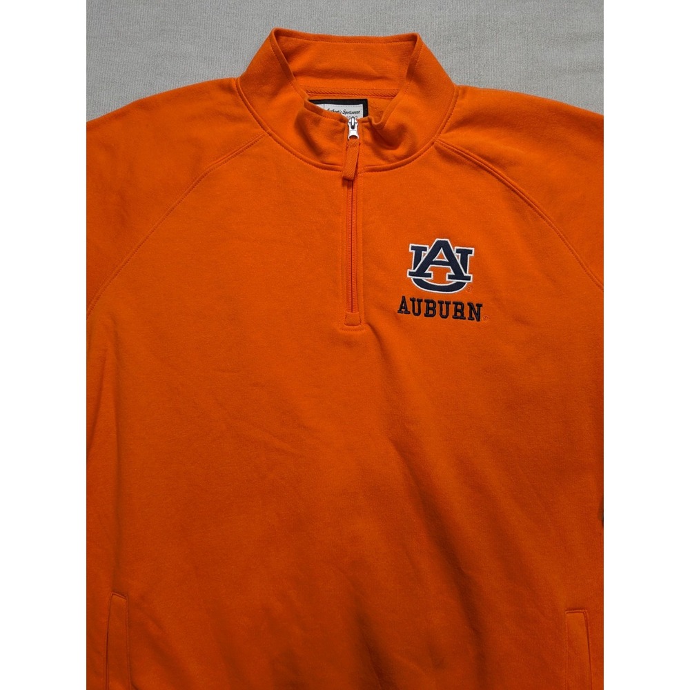 Auburn Tigers Pullover Mens 2XL XXL Orange Colosseum Sweatshirt Zip New Fleece - Picture 6 of 12